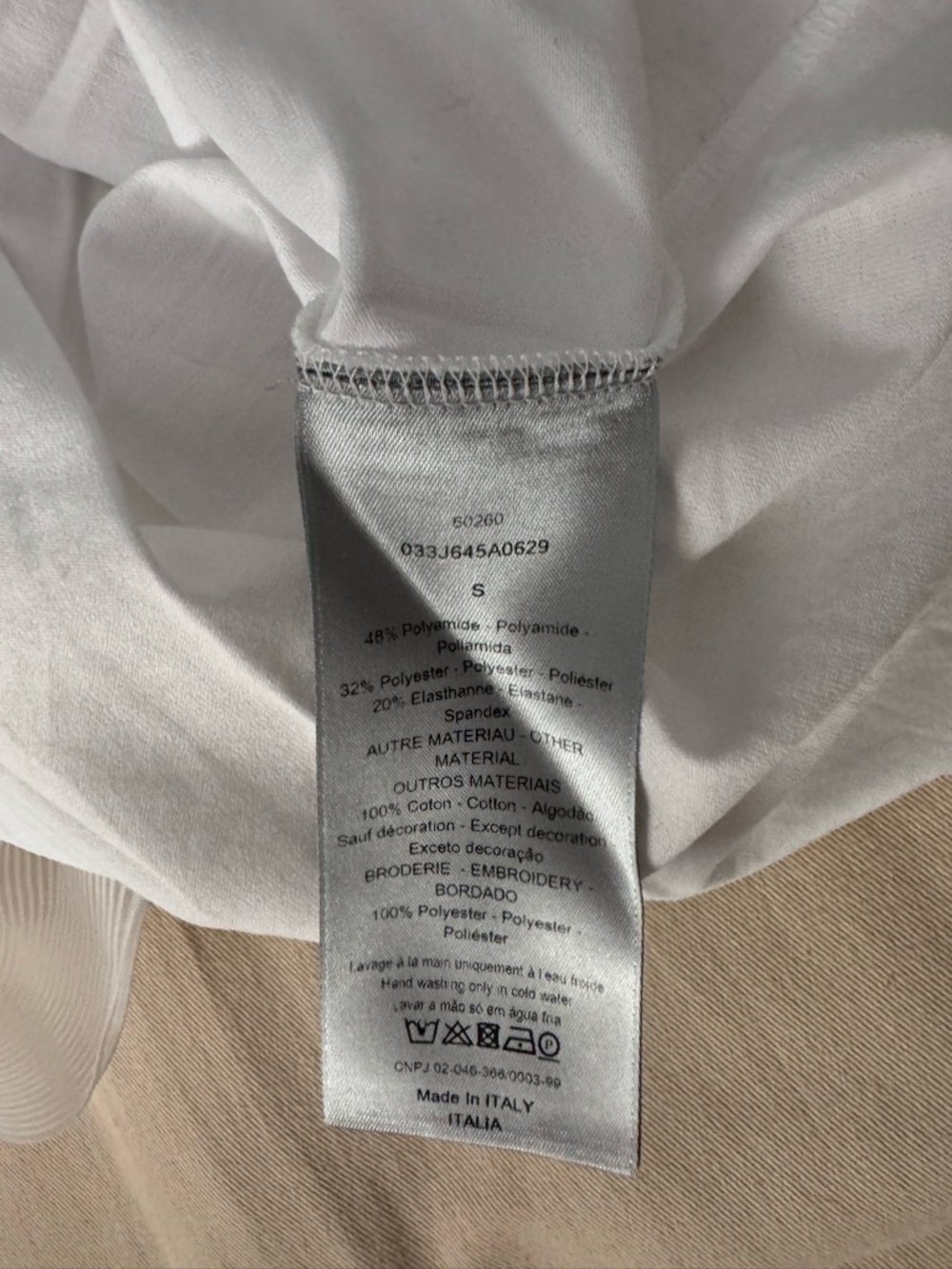 Dior White Tee with Mint Script Logo - Picture 5 of 6